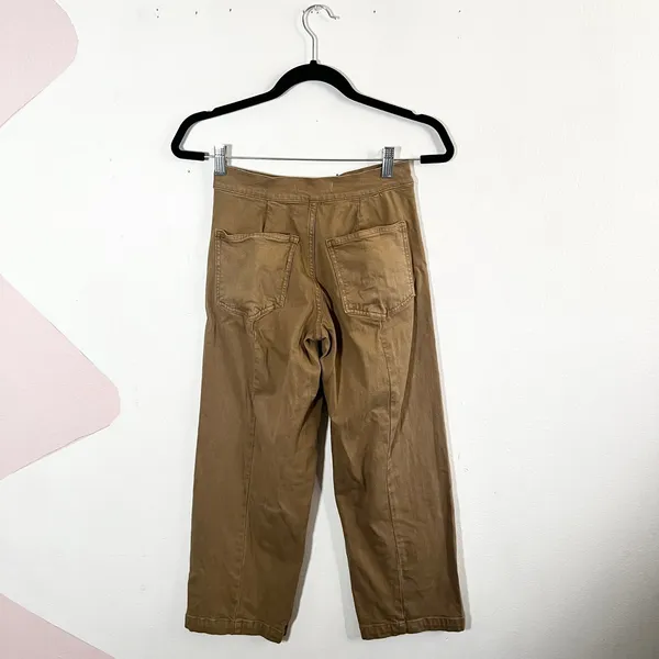 Madewell‎ Emmett Wide-Leg Crop Pants Size 25 Petite Brown - Image 3