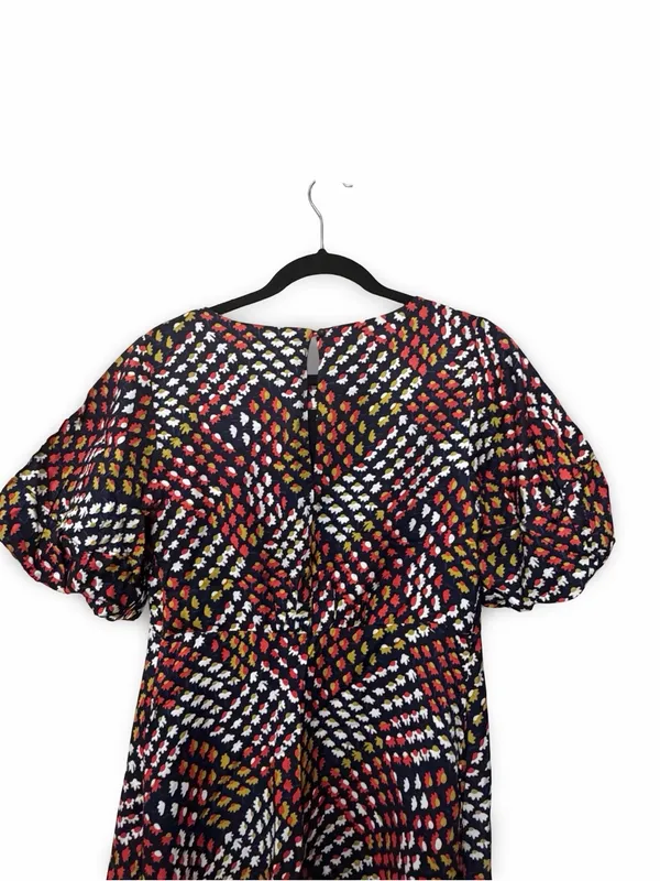 NWT ANTHROPOLOGIE MAEVE Melody Geometric Puff Sleeve Mini Dress Sz S - Image 5