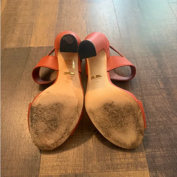 Gucci Bamboo Buckle Orange Leather Ankle Strap Heels Women's Size 38.5 - Image 9