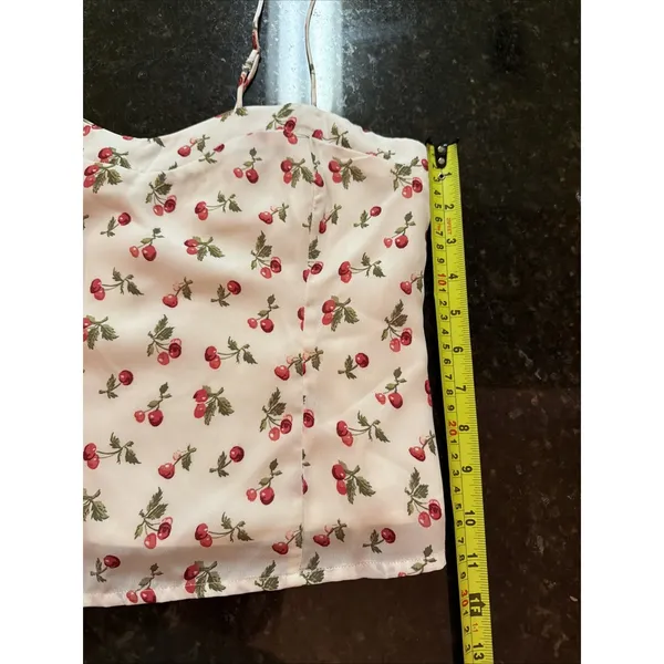 Abercrombie And Fitch Cherry Tank Top Shirt Sz M Summer Ruched Abercrombie &fitc - Image 7