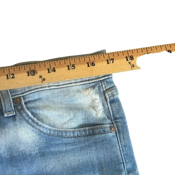 7 For All Mankind Josefina Skinny Boyfriend Distressed Acid Wash Jeans‎ Size 29 Mid Rise - Image 5