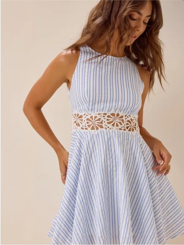 Altar’d State Loueanna Striped Eyelet Dress - Image 7