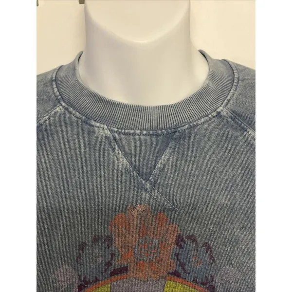 Billabong X The Salty Blonde Faded Blue Long Sleeve Relaxed Sweatshirt- Small - Image 3