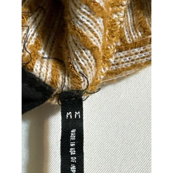 Out From Under Women Rib Sleeve Mock Pullover Stripes Yellow Gold Medium - Image 8