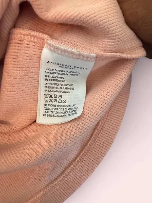 American Eagle Outfitters basic peach colored ribbed tank top  - Image 5