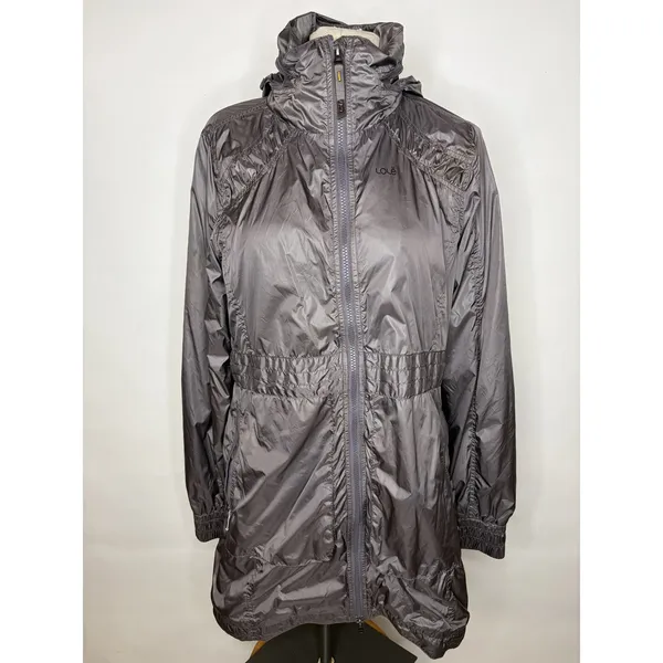 Lole Women Gray DWR Water Repellent Hooded Windbreaker Jacket Size Medium 10-12 - Image 2