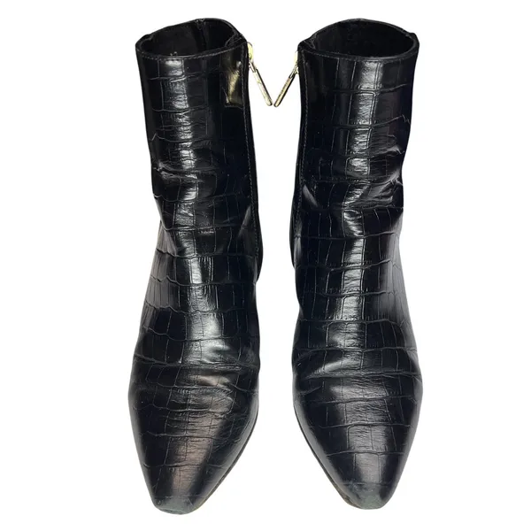 Thursday Boot Co Luna Black Croc Leather Ankle‎ Boots Size 6 EUC - Image 5