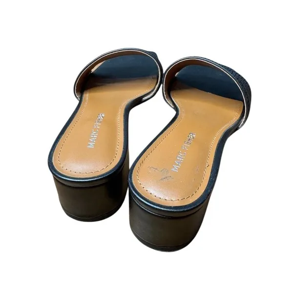 Marc Fisher Casala Slide Mule Sandals Womens 6.5 Black Square Toe Heel - Image 5
