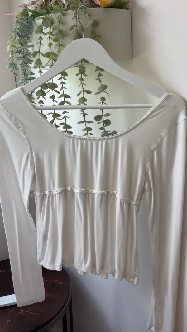 & Other Stories white long sleeve babydoll top - Image 2