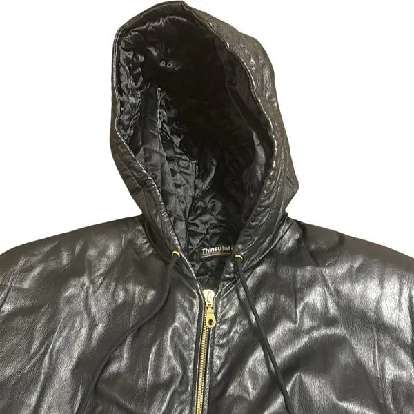 Wilsons Leather Women's Thinsulate‎ Hooded Parka Jacket black size Small 90s - Image 9