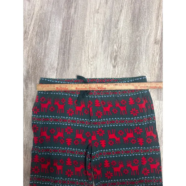 Hanna Andersson Soft‎ Womens XL Tencel Pajama Set Green Red Reindeer Fair Isle - Image 13