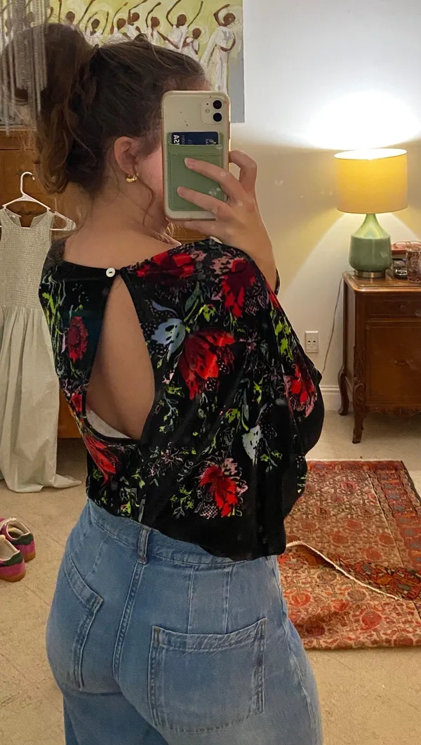 Free People Velvet Slouchy Bodysuit - Image 3