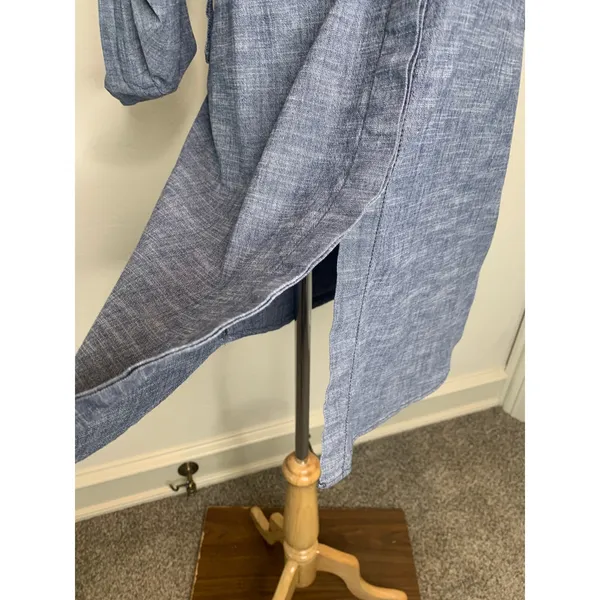 fei Chambray Denim Shirt Long Tunic Sz Large Preppy Casual Western - Image 10