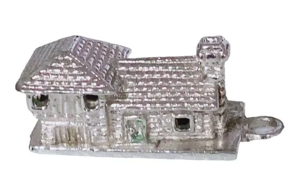 Vintage 3D Sterling Bracelet Charm Or Pendant Bungalow House State Find - Image 3