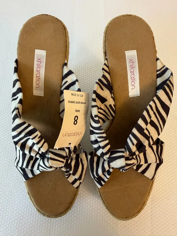 Xhilaration Y2K Knotted Zebra Print Rope Platform Heels - Image 4