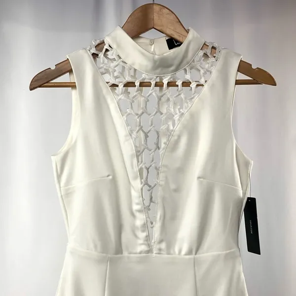 NWT Lulus Lavish Lattice Bodycon Dress in‎ White Size Small - Image 5