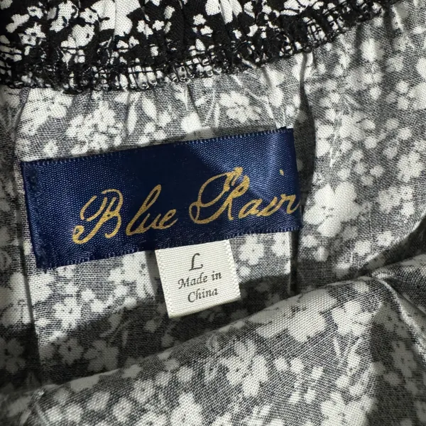 Blue Rair Women‎ Floral Jumpsuit Wide Leg Crop Tie Shoulder Smocked Waist Size L - Image 9
