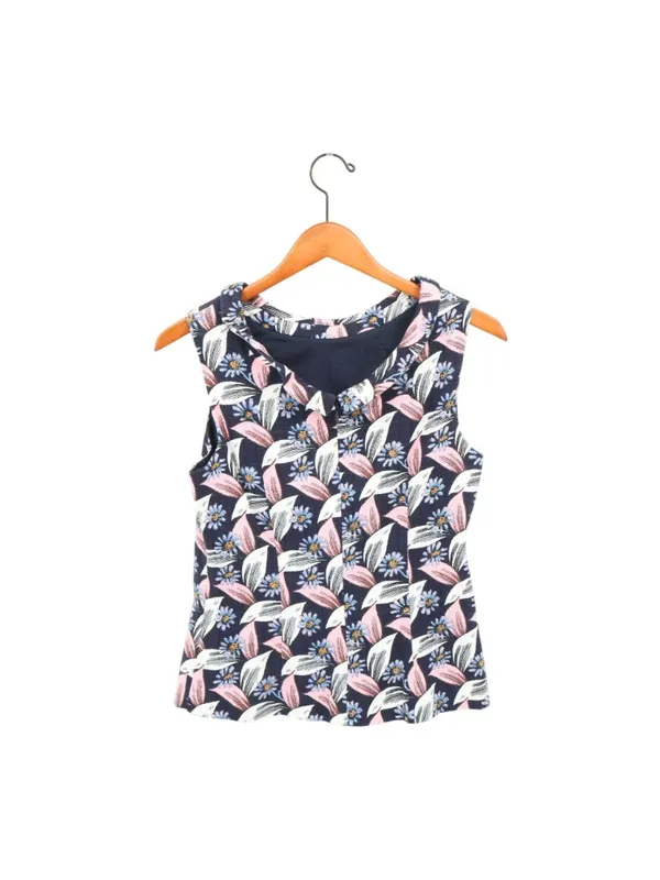 Boden Martha Sleeveless Lined Floral Top 8 Blue - Image 4