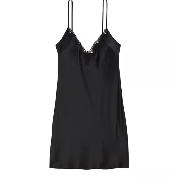 New VICTORIA'S SECRET Satin &‎ Rose Lace Mini Slip - Image 3