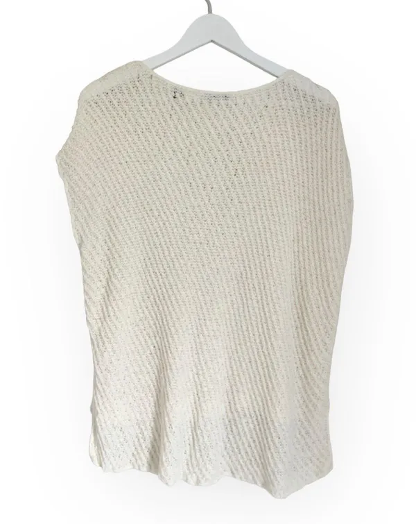 ATM Anthony Thomas Melillo Diagonal Stitch Knit Pullover Boat Neck Top Ecru White Size Medium - Image 4