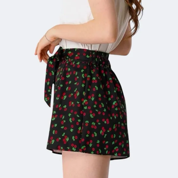 Allegra K Navy Blue Cherries Tie Shorts Sz M - Image 4