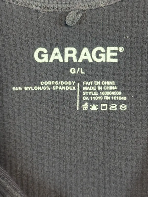 Garage Black Ribbed Twist Front Crop Top Women’s Size Large - Image 5