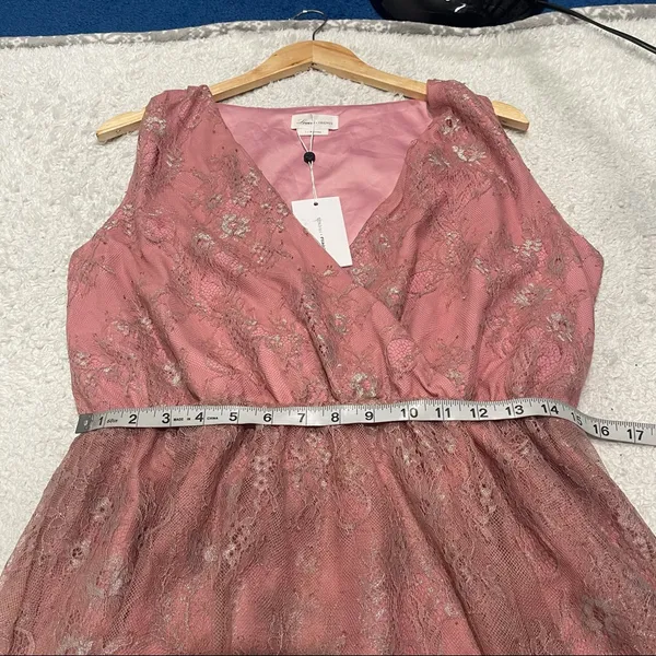 Lovers + Friends Rayna Mini Dress Metallic Rose‎ Large Coquette Romantic - Image 13