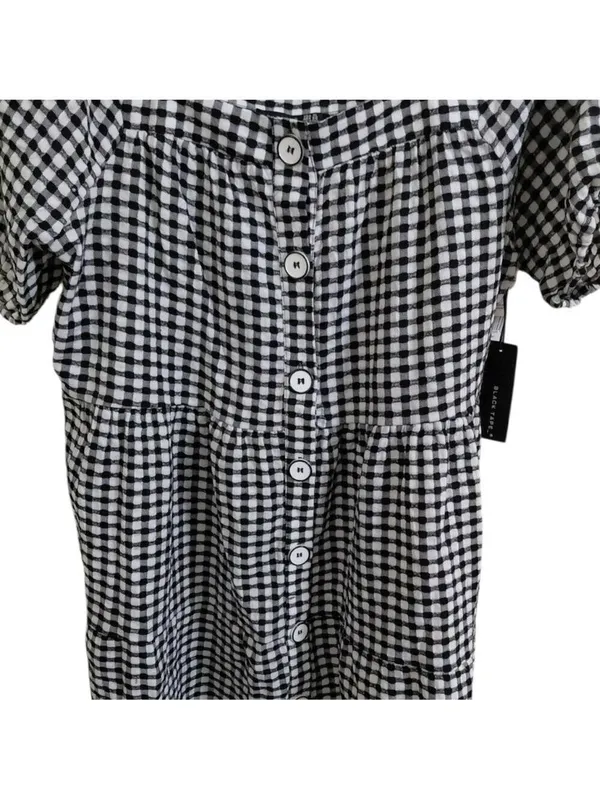 Black Tape Black White Gingham Mini Dress XL - Image 3