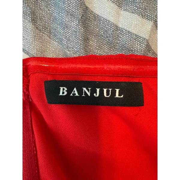 Banjul‎ Red Off Shoulder Long Sleeve Crop Top Bell Sleeve Ruffle Sm Resort Sexy - Image 8