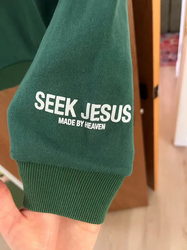 Seek Jesus forest green hoodie - Image 5