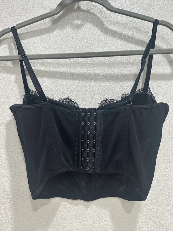 Urban Outfitters Black Lace Bustier Lace Top - Image 5