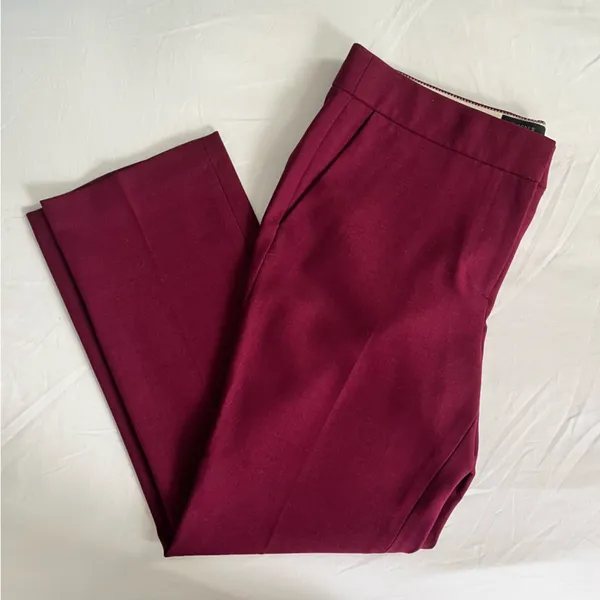 J.Crew• Merlot Wool Campbell Trousers• Sz 6 - Image 4