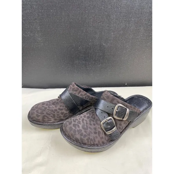 Born Women's Brown Leather Animal Print Clogs/ Shoes Size 7 SKU 4911 - Image 3