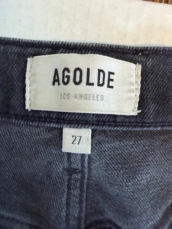 AGOLDE Riley High Rise Straight Leg Jeans Black - Image 3