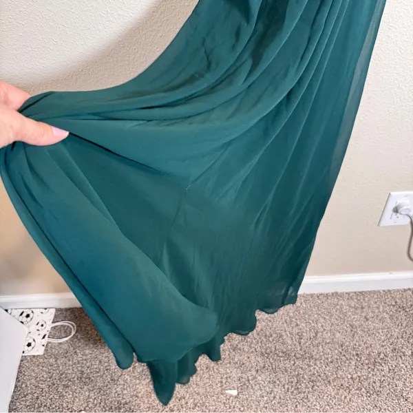 Birdy Grey Emerald Green Jules Chiffon Maxi Dress Womens M Bridesmaid Winter NEW - Image 6