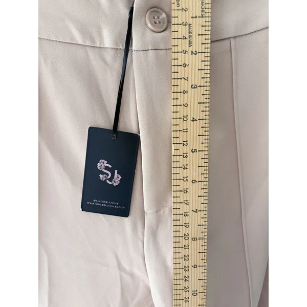 Sincerely Jules Caramel Tan Pintuck Dress Pants Size L NWT - Image 6