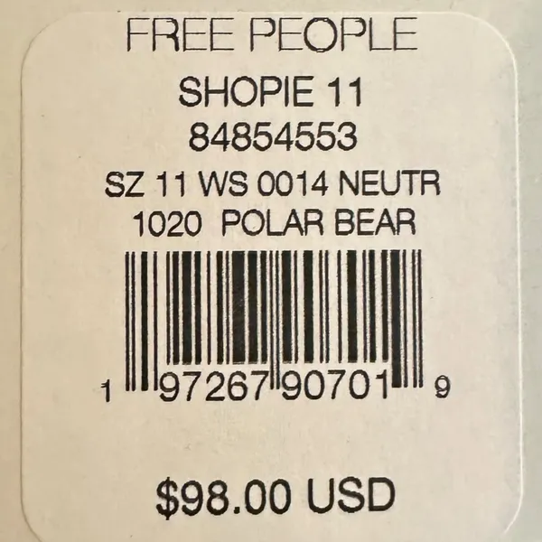 Free People It's A Vibe Platform Slippers in Polar Bear NIB NWT Size 11 Chunky - Image 13