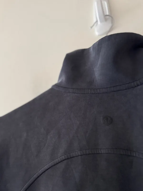 Lululemon Black Brushed Softstreme Half Zip Pullover Size 4 Square Dot - Image 9