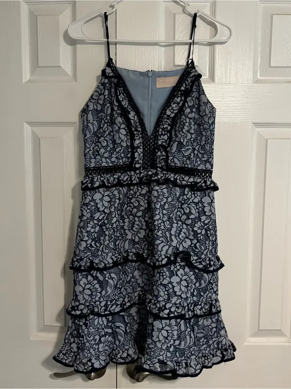 Keepsake Floral Lace Mini Dress Size M - Image 2