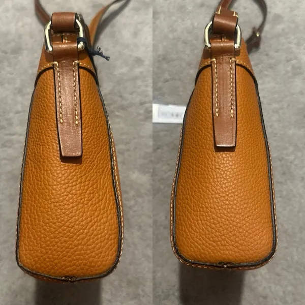 Dooney & Bourke Small Cassidy Crossbody Pebbled Leather Brown Chic Minimalist - Image 5