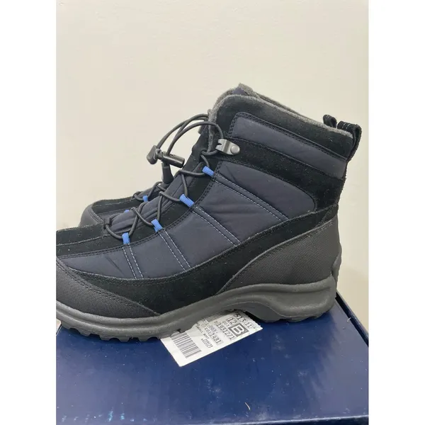 Lands End‎ Extreme Squall Waterproof Boots Black Blue Suede Nylon W 8 B NIB - Image 4