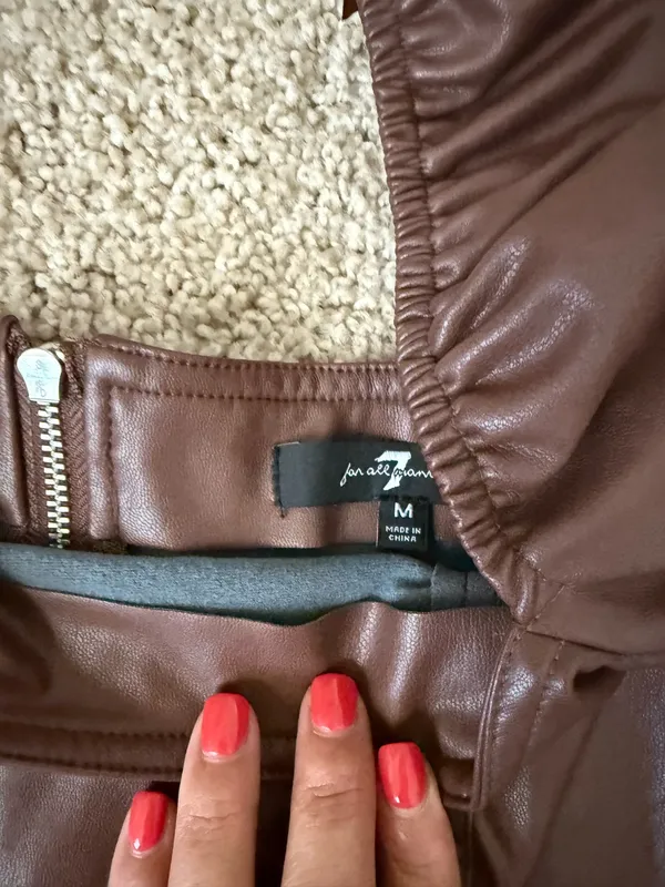 Leather crop top Brown Size M - Image 3