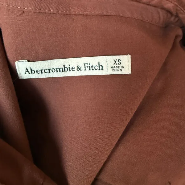 Abercrombie & Fitch Poplin Trapeze Shirt Dress in Chestnut Sz‎ XS - Image 8