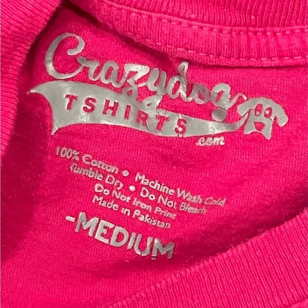 Women’s Crazy Dog T Shirts Medium Pink Maternity Short Sleeve T Shirt - Image 4