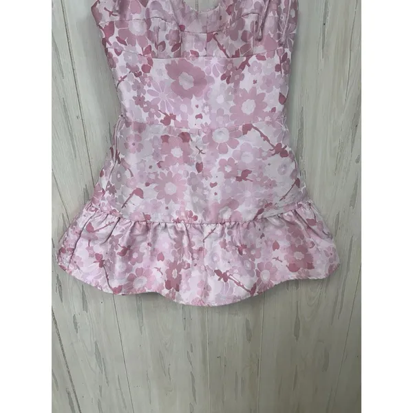 Amanda Uprichard Champagne Skirt Romper Cherry Blossom Brocade Coquette Medium - Image 5
