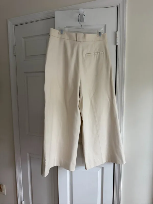 Banana Republic Cruise Cropped Wide Leg Pants Cream NWT 10 - Image 5