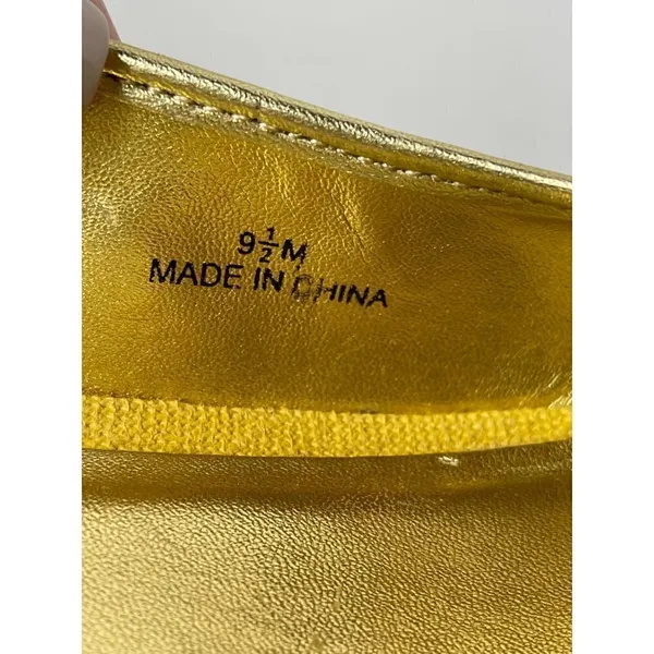 Talbots Lyndsay Yellow Canvas Peep Toe Sling‎ Back Espadrille Wedge Size 9.5 - Image 9