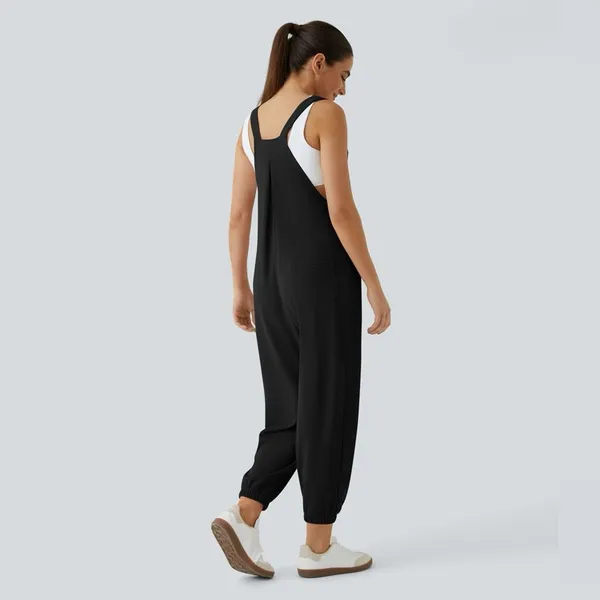HALARA NWT Pockets Waffle Casual Jogger Overalls black sz Large - Image 7