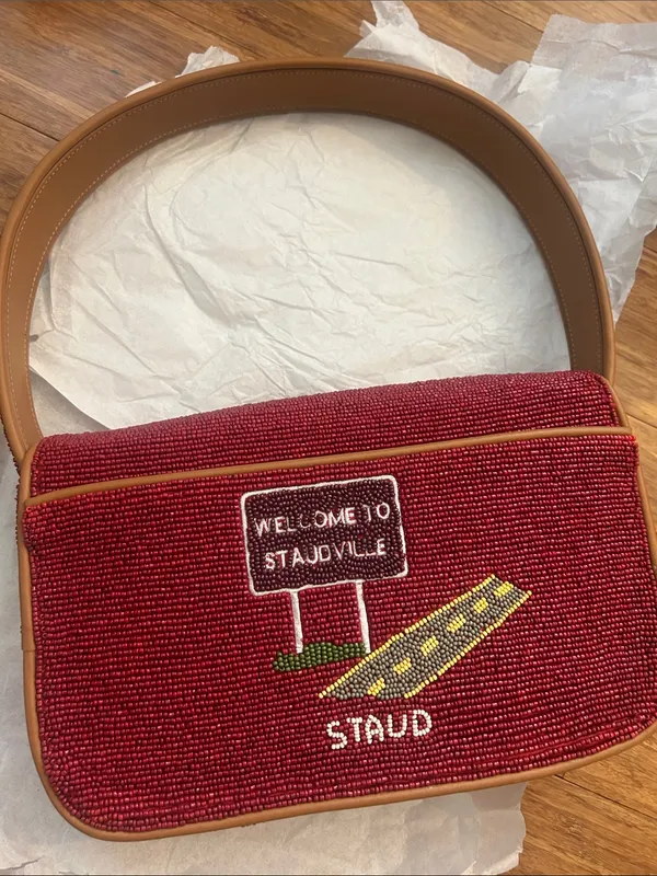 Staud TOMMY Beaded Bag Folk Town - Image 4