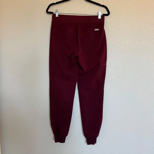 FIGS Zamora Jogger Scrub Pants Womens XS Maroon Burgundy Technical Nurse Uniform - Image 3